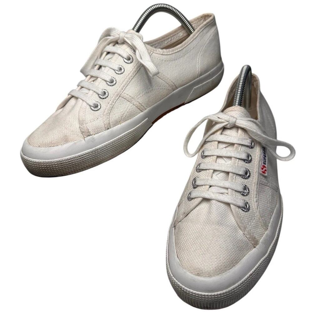 Superga 2750 Cotu Classic White Canvas Sneakers Unisex Women’s 9.5 - Picture 3 of 16